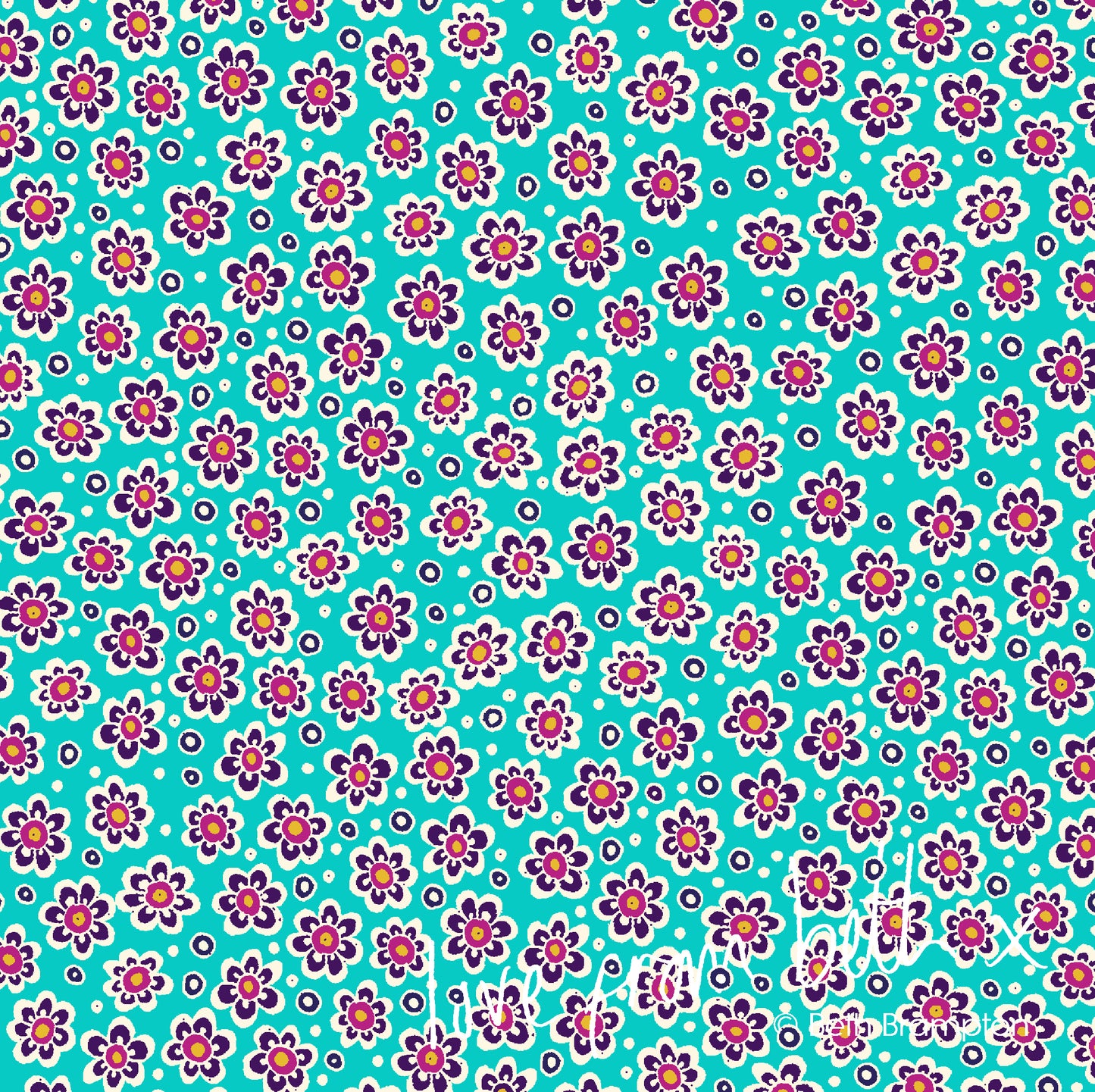 Quilting Cotton - Flowers Blue - FLO02B