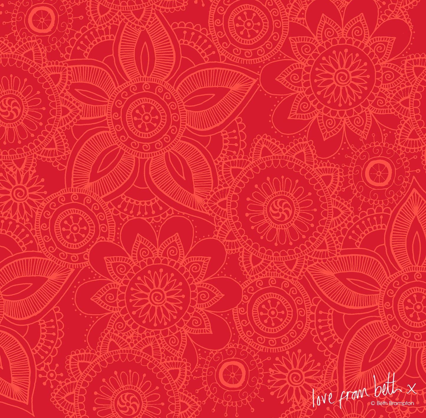 Quilting Cotton - Henna Basic - Red HENB01R
