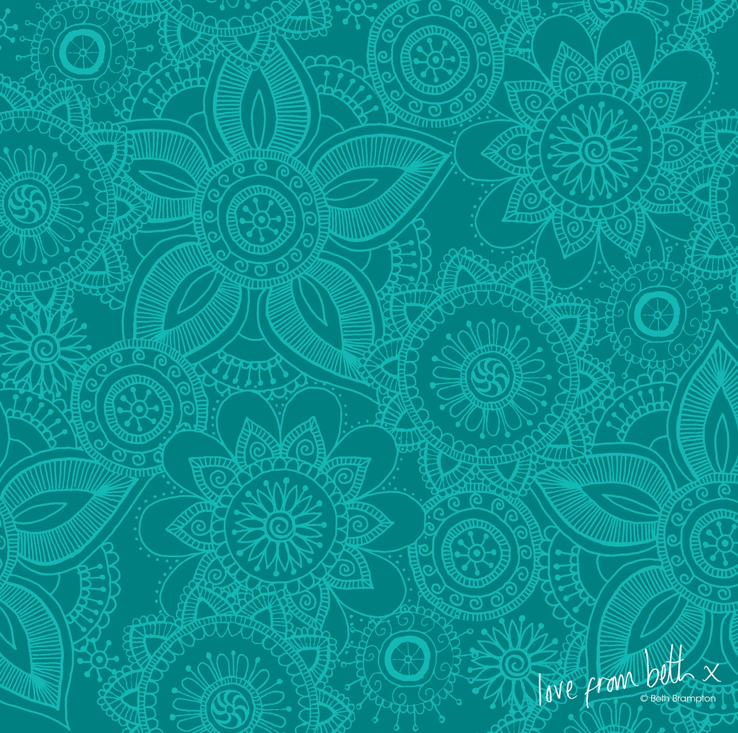 Quilting Cotton - Henna Basic - Teal HENB06T