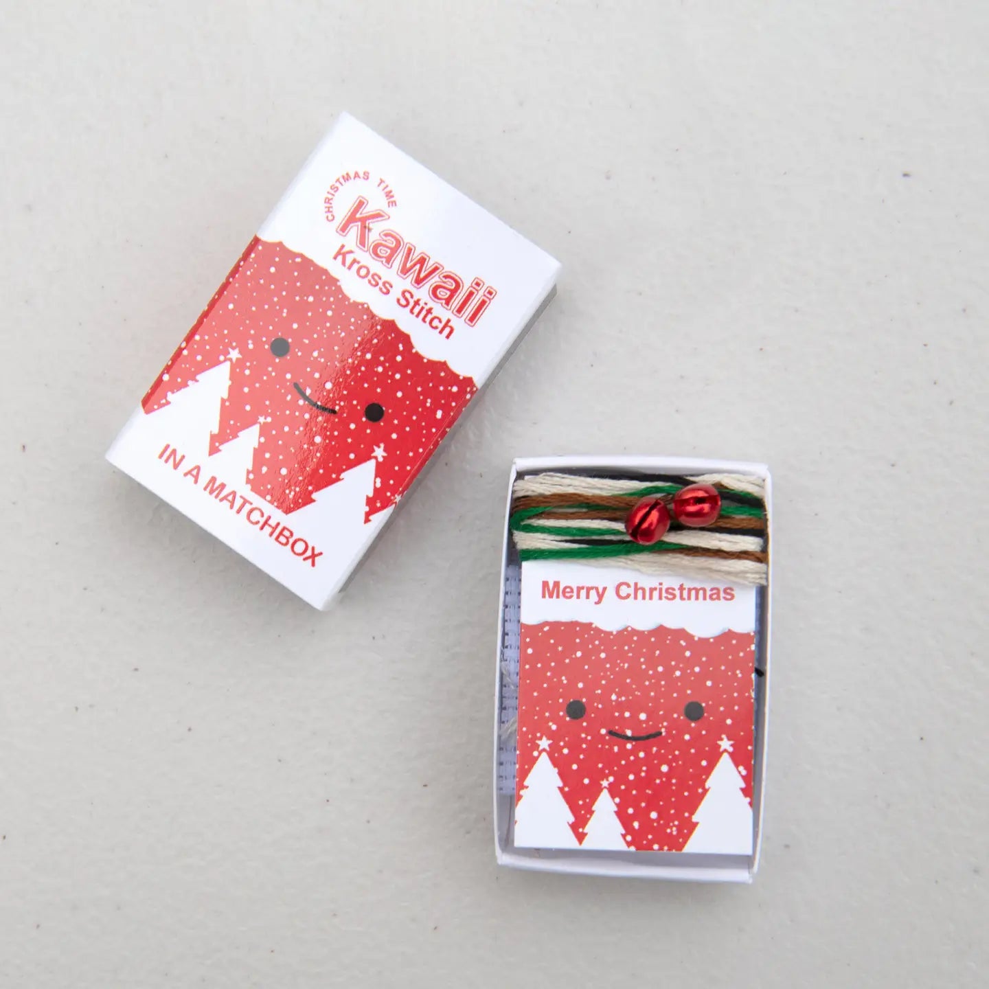 Kawaii Christmas Pudding mini cross stitch kit