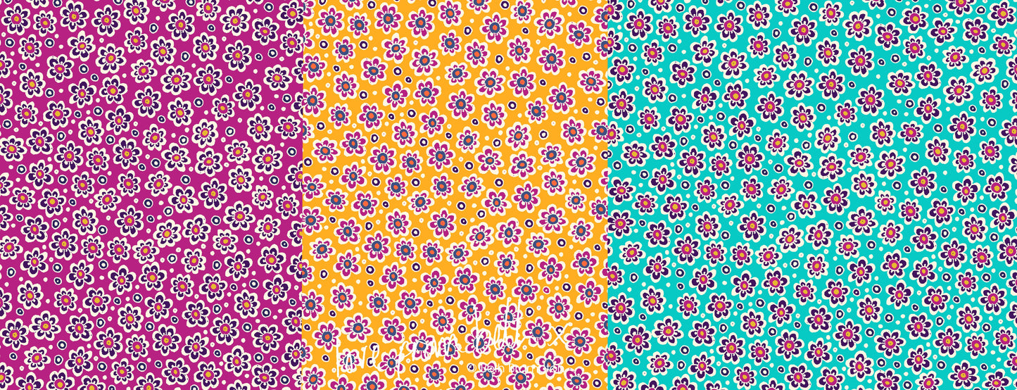 Quilting Cotton - Flowers Blue - FLO02B