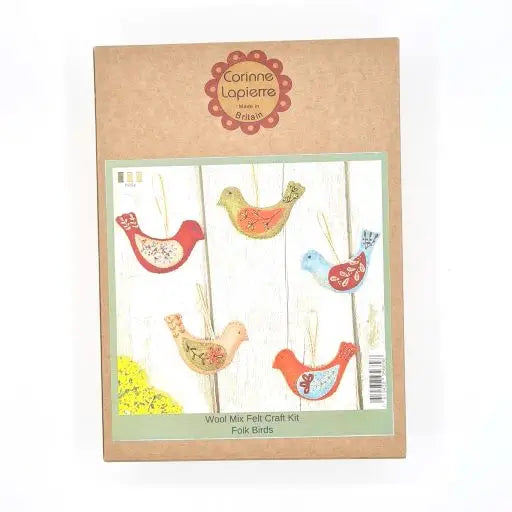 Folk birds embroidered folk sewing kit