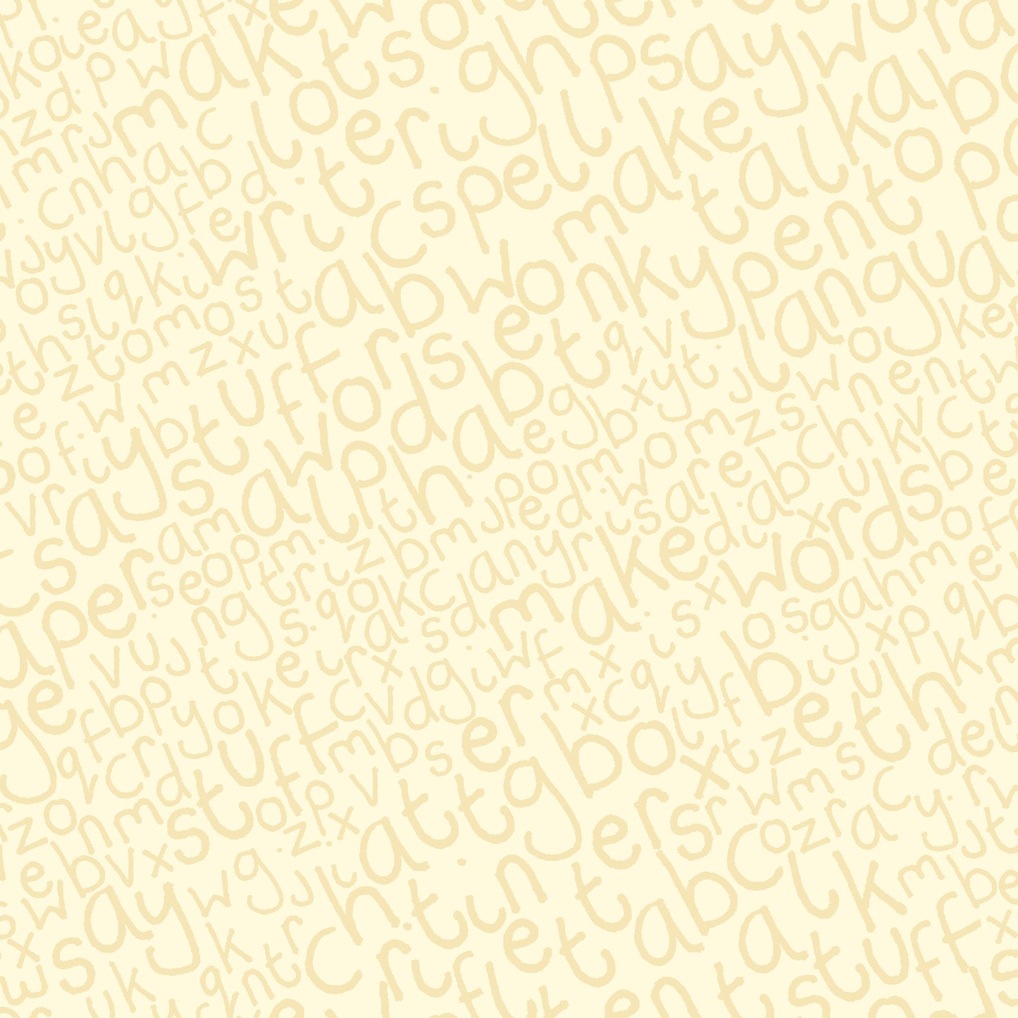 Quilting Cotton - Letters Cream - LET03C