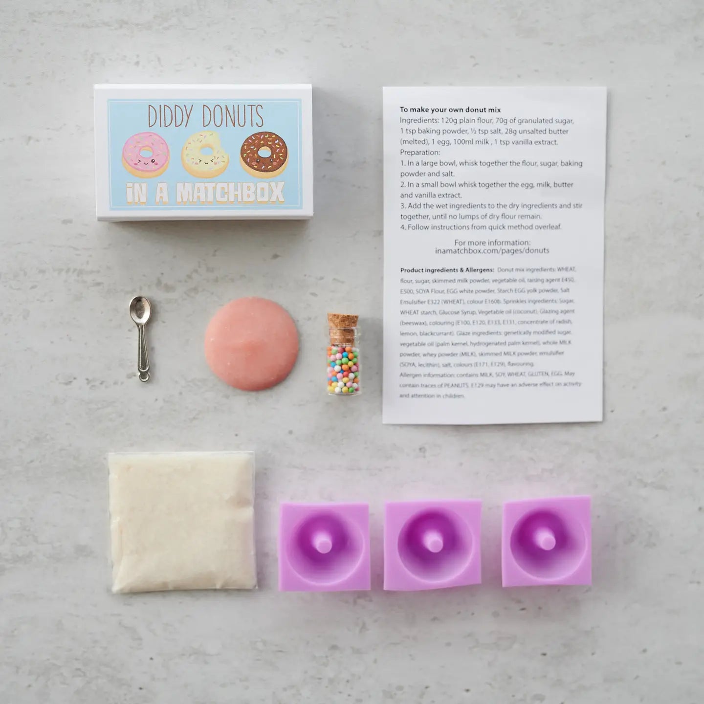 Make your own mini donut in a matchbox kit