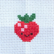 Load image into Gallery viewer, Kawaii Strawberry Mini Cross Stitch Kit