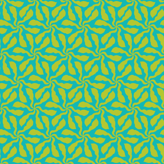 Quilting Cotton - Swirly Whirly Lime Teal - BL0510LT