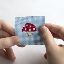 Load image into Gallery viewer, Kawaii Toadstool Mini Cross Stitch Kit