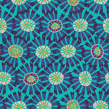 Load image into Gallery viewer, Quilting Cotton - In Bloom - Tiger Flower Aqua - BL0204A