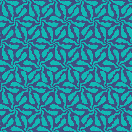 Quilting Cotton - In Bloom - Swirly Whirly Blue - BL0501B
