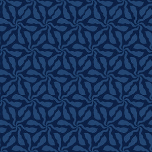 Quilting Cotton - In Bloom - Swirly Whirly Navy - BL0502N