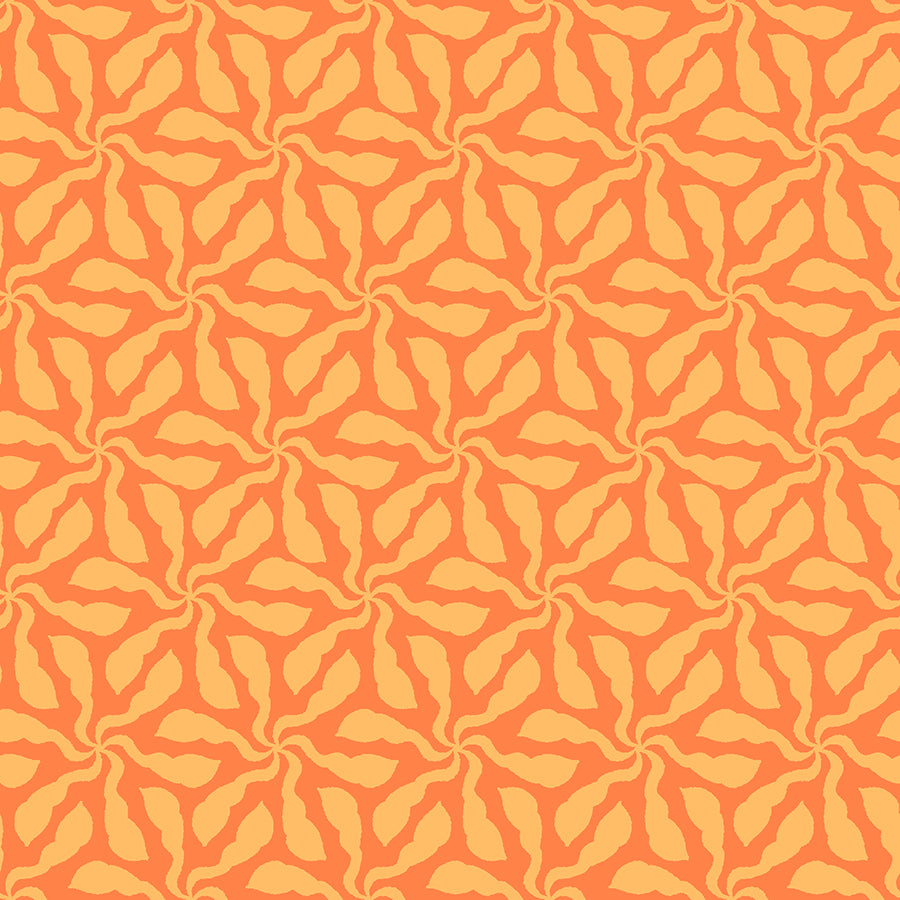 Quilting Cotton - In Bloom - Swirly Whirly Orange - BL0504O