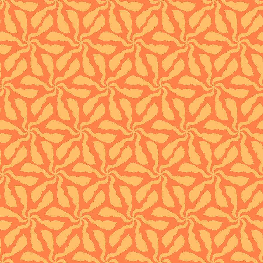 Quilting Cotton - In Bloom - Swirly Whirly Orange - BL0504O