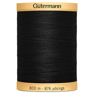 Gutermann Natural Cotton Thread: 800m Black