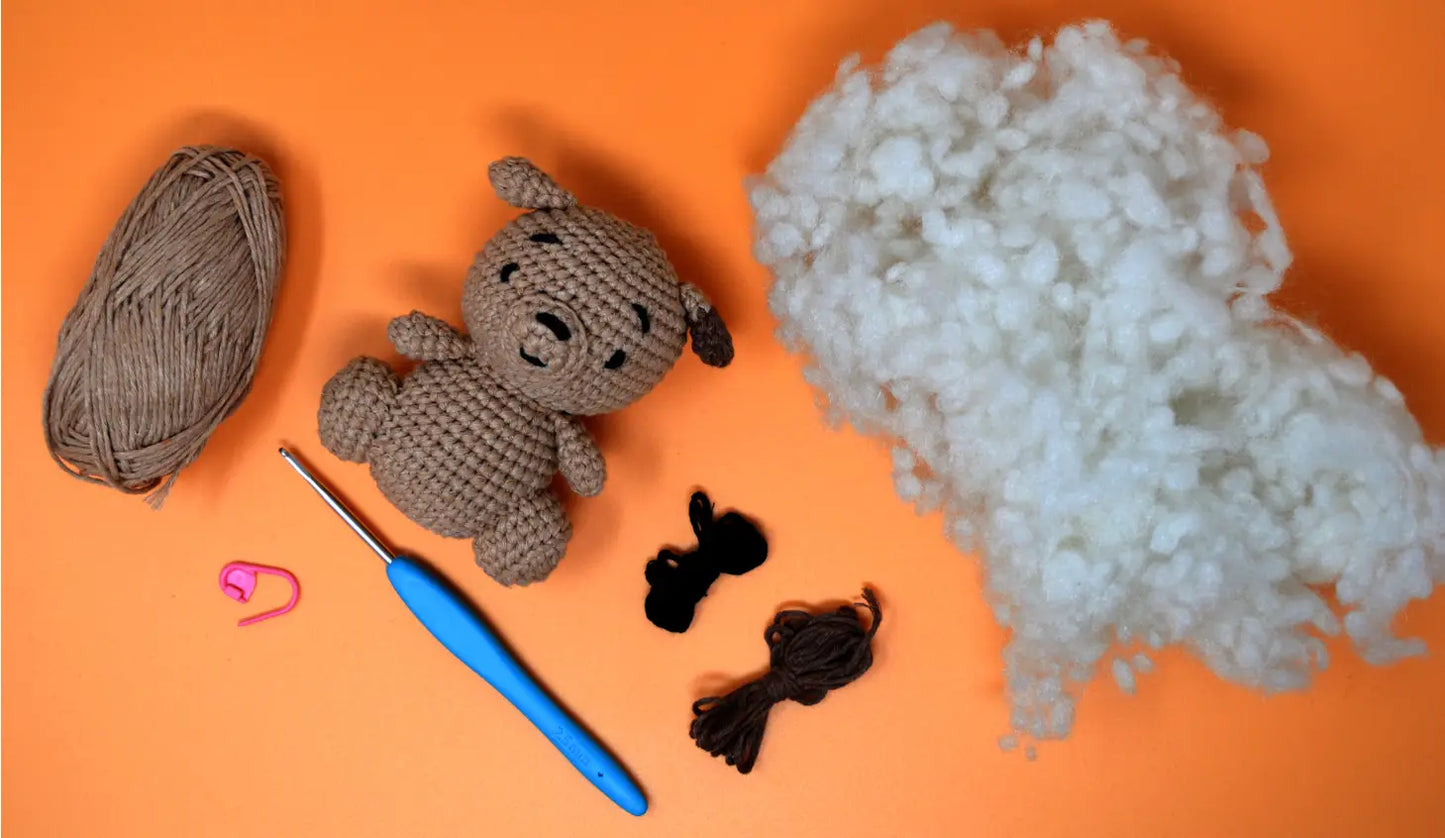 Knitty Critters - Pouch Pals - Jimmy the Dog Crochet Kit