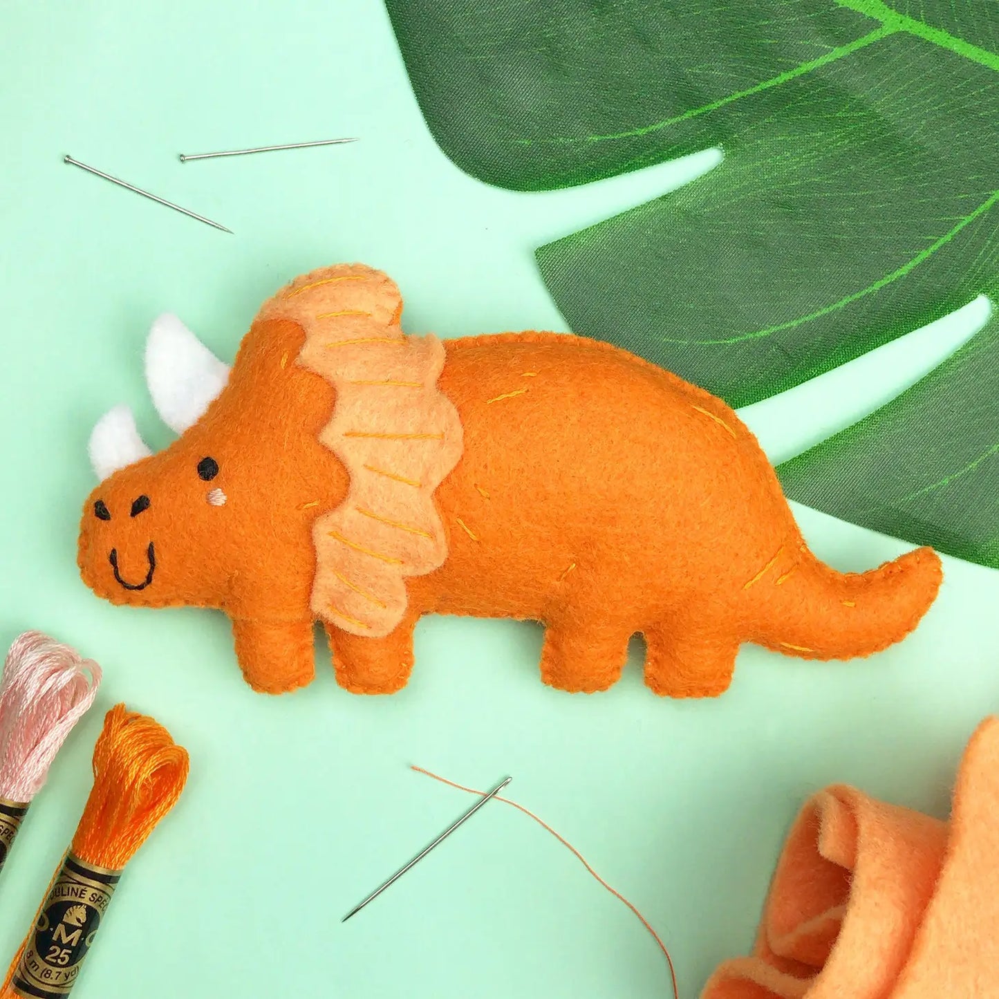 Tabitha the Triceratops Felt DIY Sewing Kit