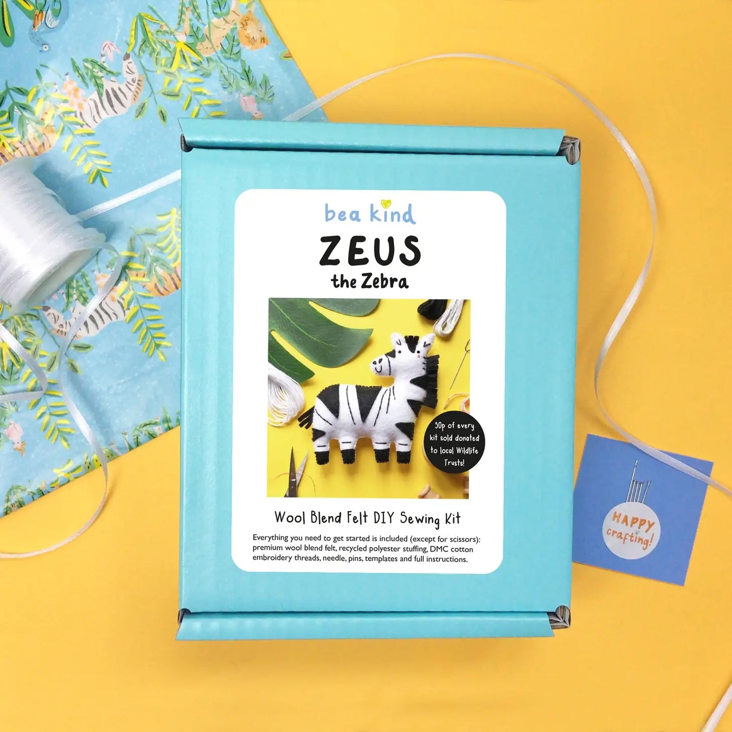 Zeus the Zebra Felt DIY Sewing Kit