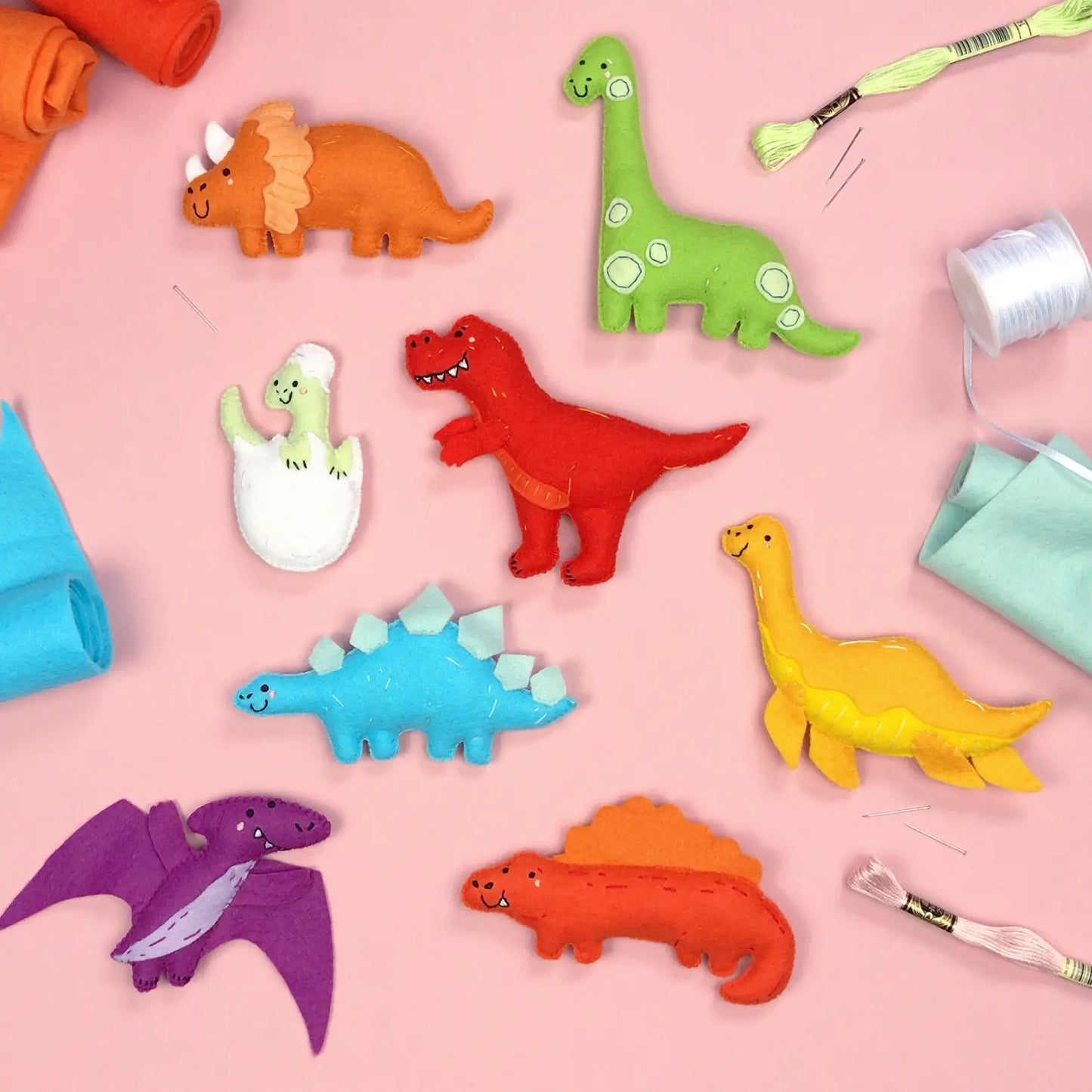 Tabitha the Triceratops Felt DIY Sewing Kit