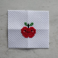 Load image into Gallery viewer, Kawaii Apple Mini Cross Stitch Kit