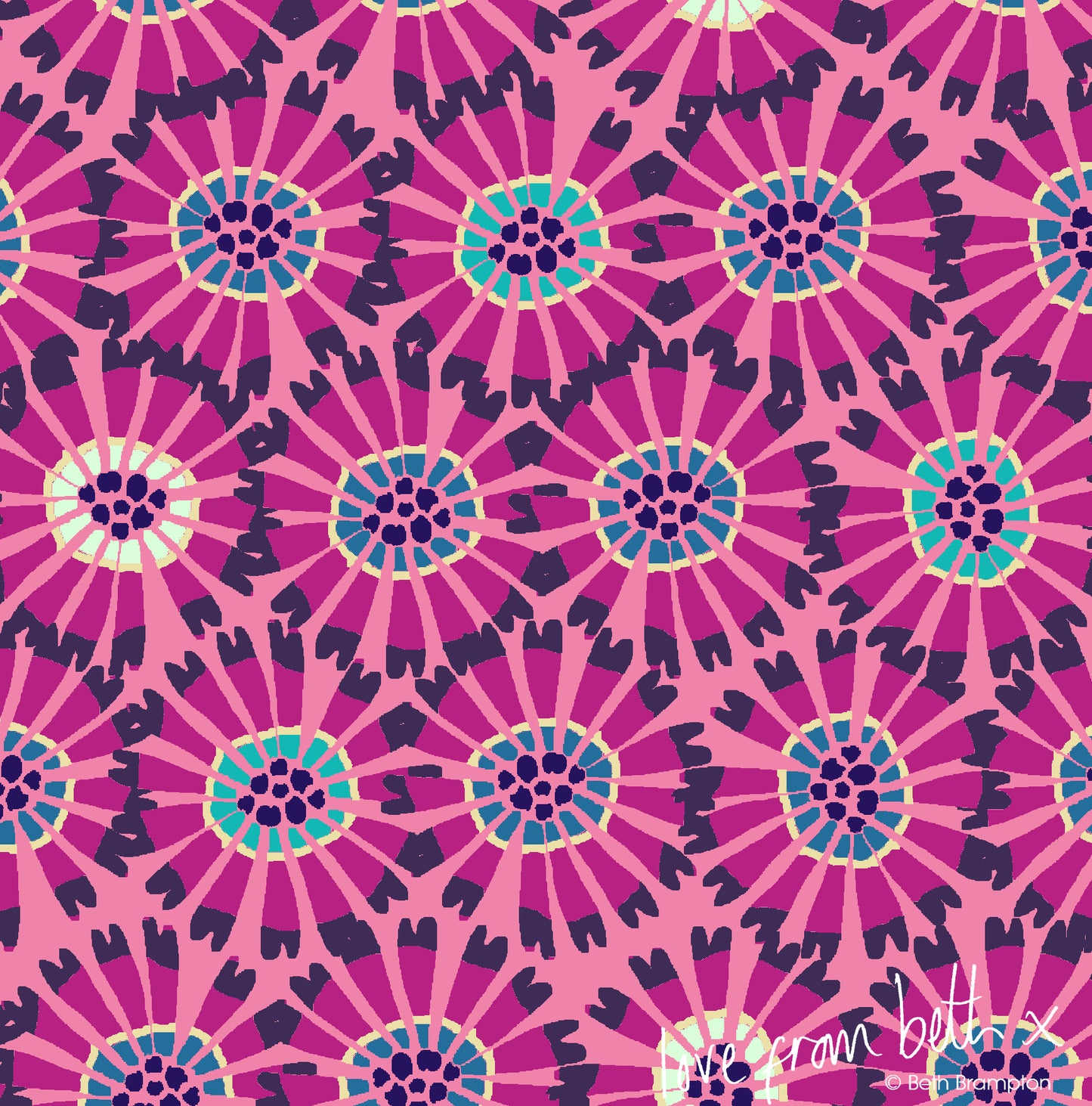 Quilting Cotton - Tiger Flower Pink BL0206P