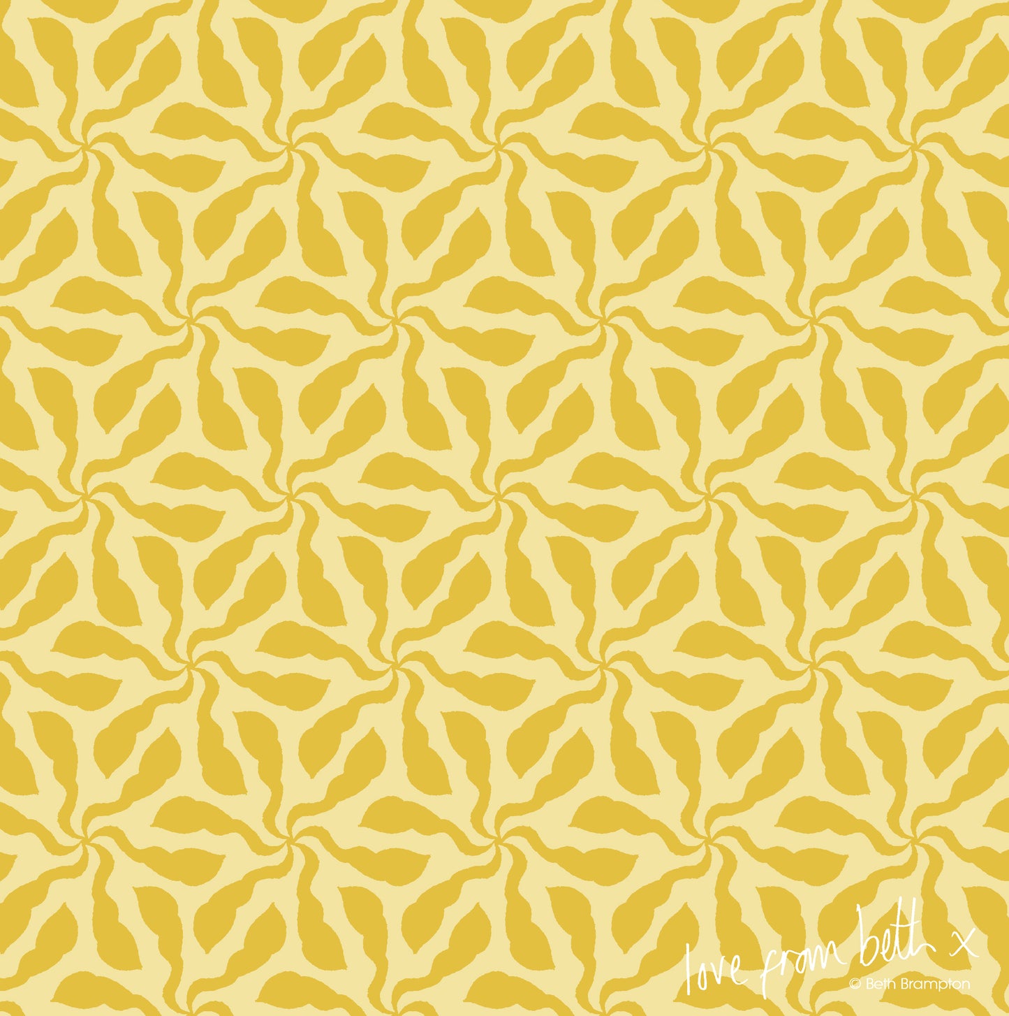 Quilting Cotton - Swirly Whirly Yellow - BL0507Y