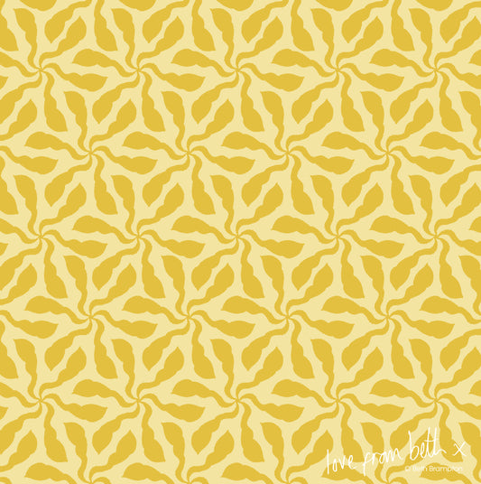 Quilting Cotton - Swirly Whirly Yellow - BL0507Y