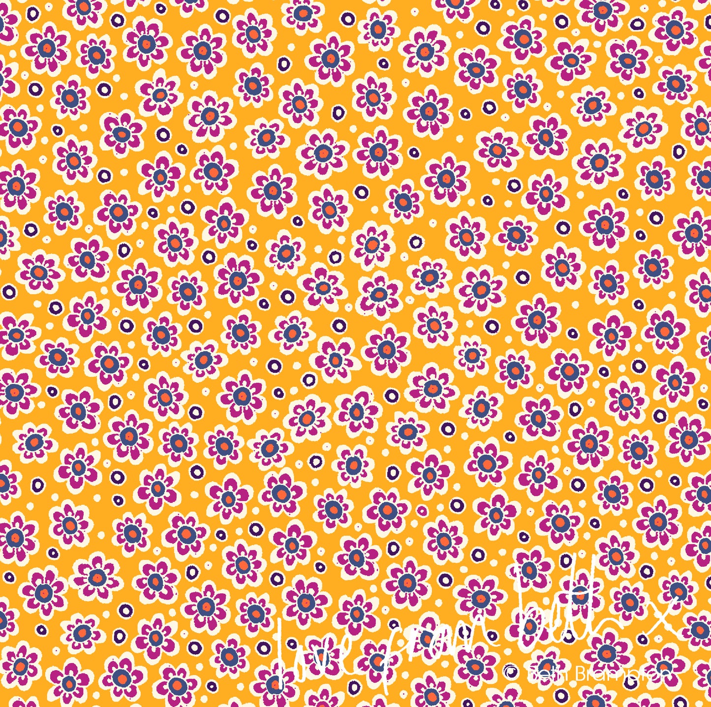 Quilting Cotton - Flowers Yellow - FLO03Y