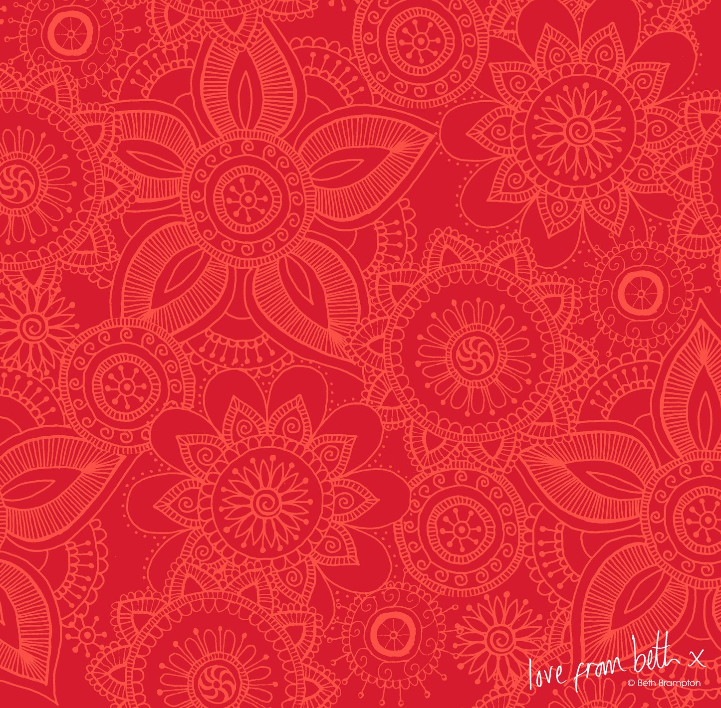 Quilting Cotton - Henna Basic - Red HENB01R