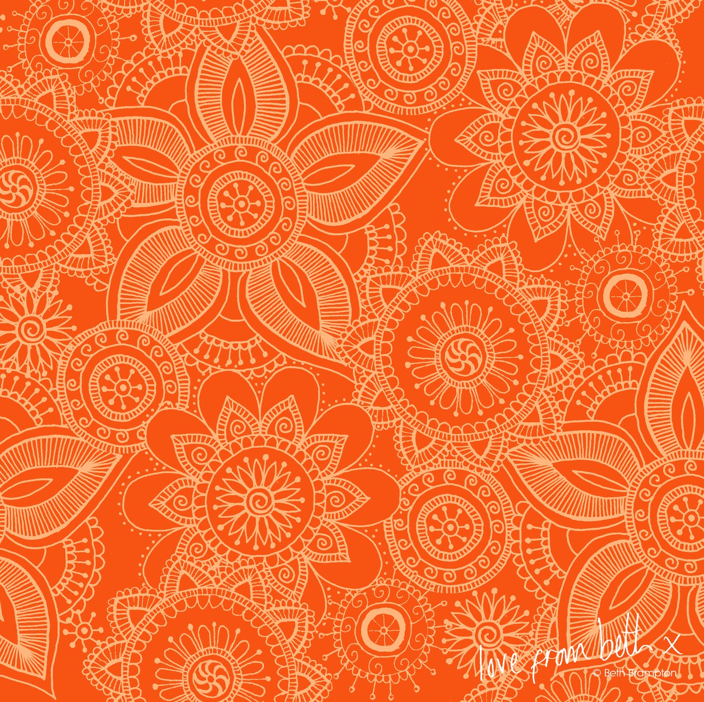 Quilting Cotton - Henna Basic - Orange HENB02O