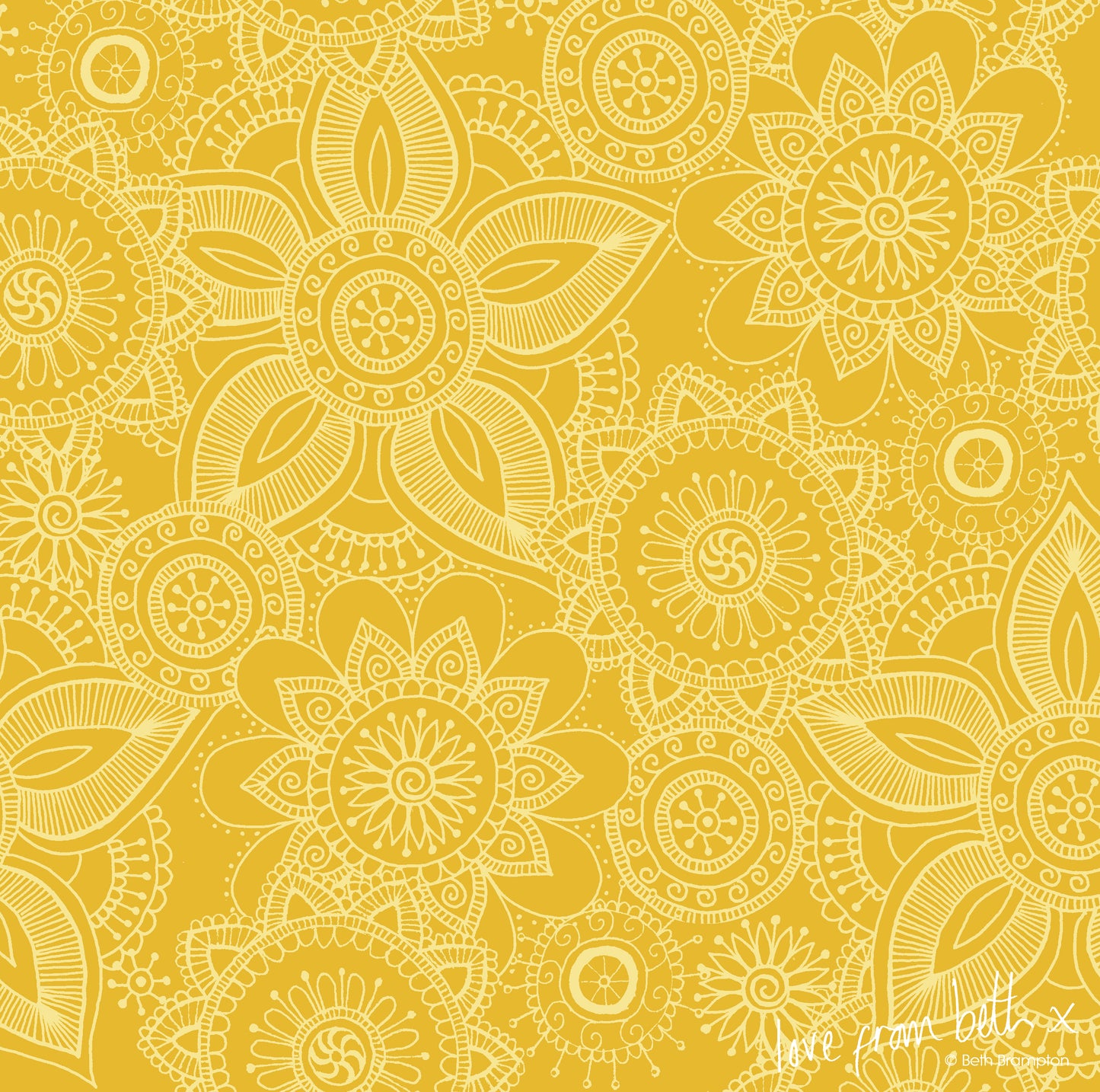 Quilting Cotton - Henna Basic - Yellow HENB03Y