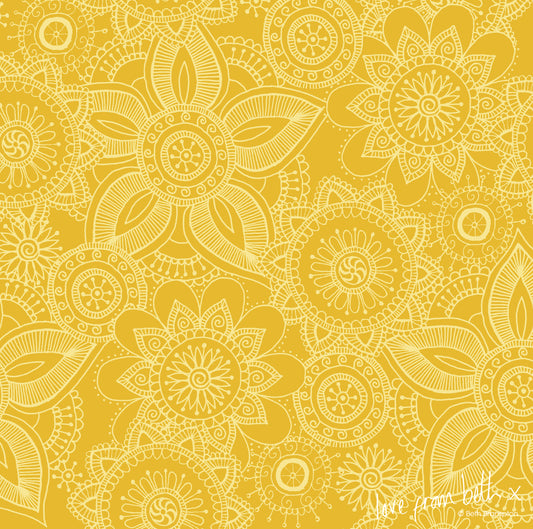 Quilting Cotton - Henna Basic - Yellow HENB03Y