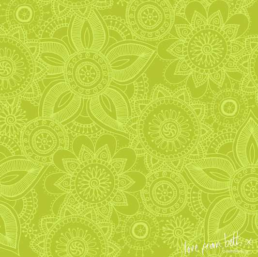 Quilting Cotton - Henna Basic - Lime HENB05L