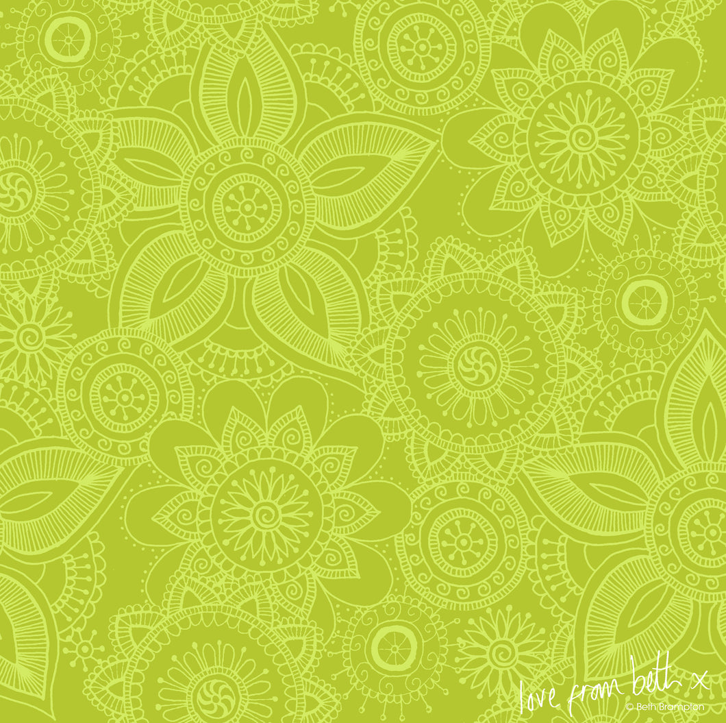 Quilting Cotton - Henna Basic - Lime HENB05L