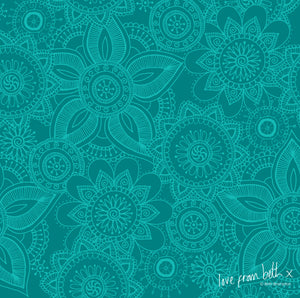 Quilting Cotton - Henna Basic - Teal HENB06T
