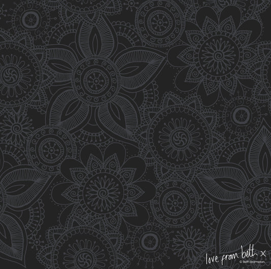 Quilting Cotton - Henna Basic - Black HENB08B