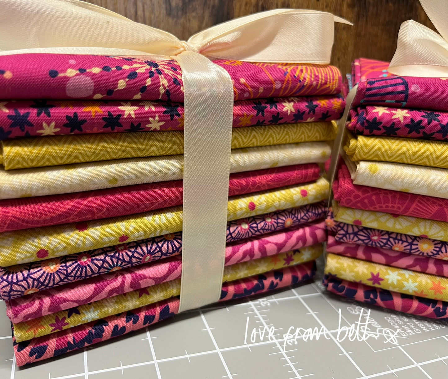 10 fat quarter selection bundle - Pinks, yellows and creams