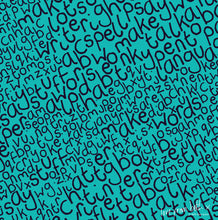 Load image into Gallery viewer, Quilting Cotton - Letters Aqua - LET01A