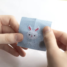 Load image into Gallery viewer, Kawaii Bunny Mini Cross Stitch Kit