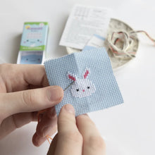 Load image into Gallery viewer, Kawaii Bunny Mini Cross Stitch Kit