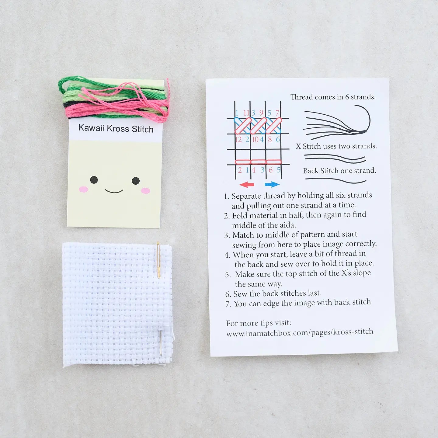 Kawaii Cactus mini cross stitch kit