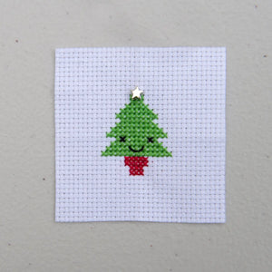Kawaii Christmas Tree mini cross stitch kit