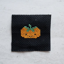 Load image into Gallery viewer, Kawaii Halloween Pumpkin mini cross stitch kit