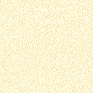 Quilting Cotton - Letters Cream - LET03C