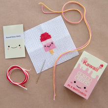 Load image into Gallery viewer, Kawaii Mini Ice Lolly Cross stitch kit