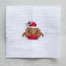 Load image into Gallery viewer, Kawaii Christmas Robin mini cross stitch kit