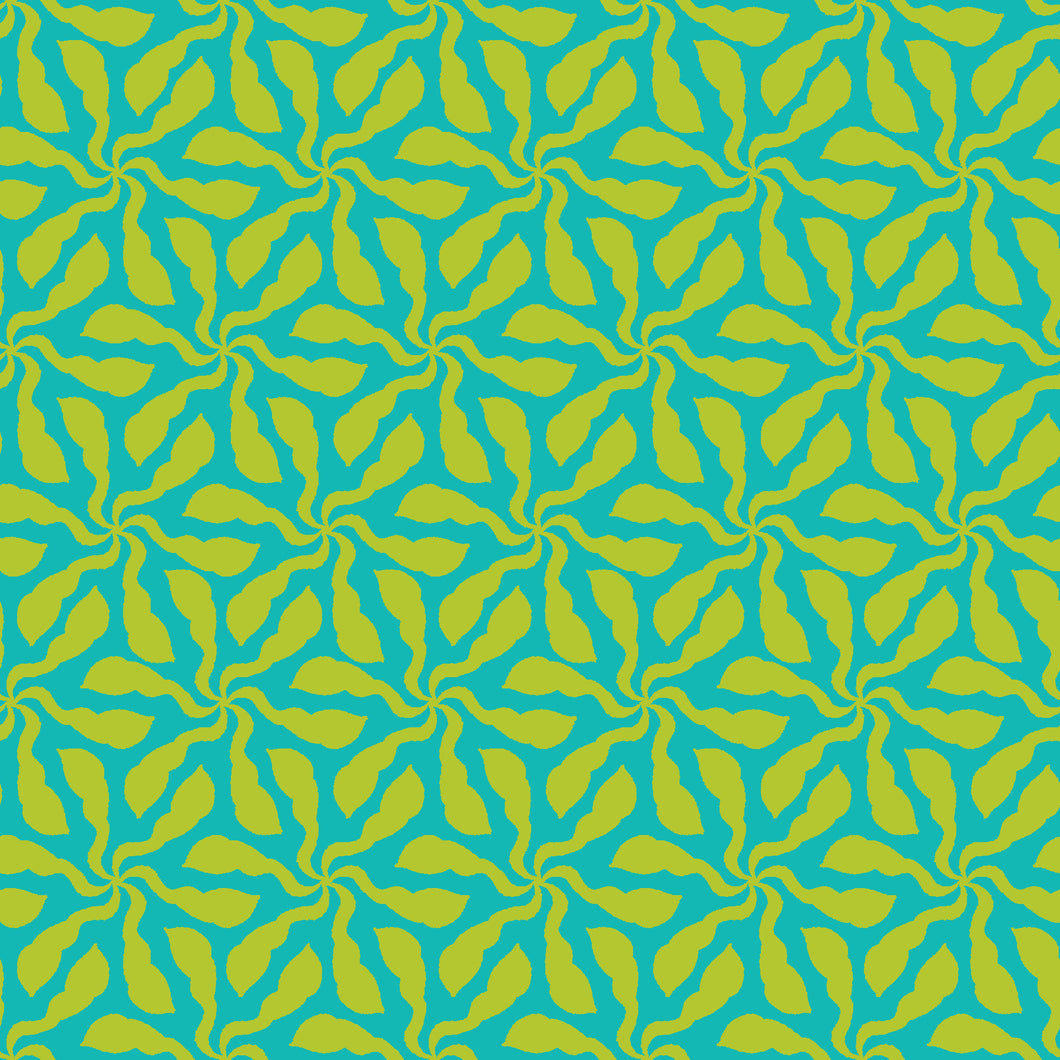 Quilting Cotton - Swirly Whirly Line Teal - BL0510LT