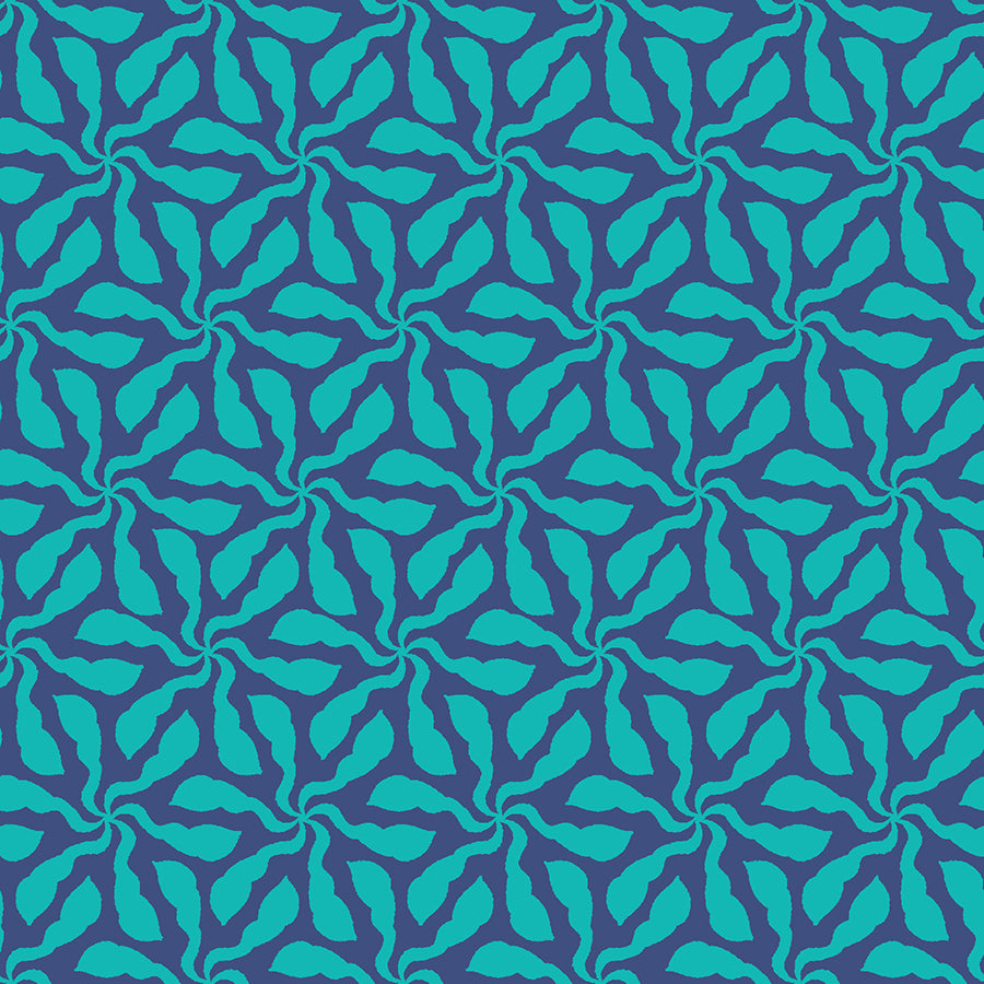 Quilting Cotton - In Bloom - Swirly Whirly Blue - BL0501B