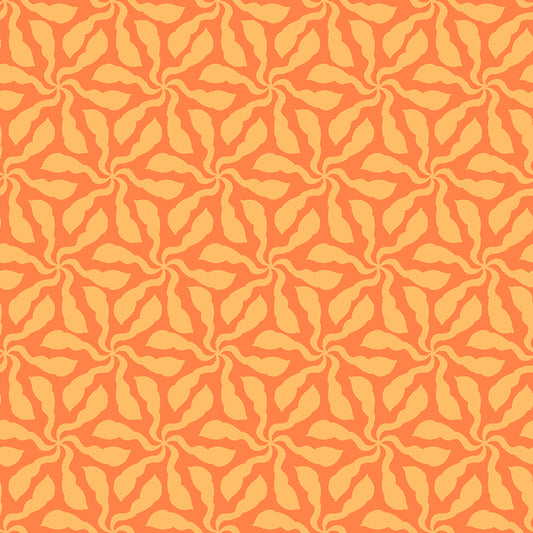 Quilting Cotton - In Bloom - Swirly Whirly Orange - BL0504O