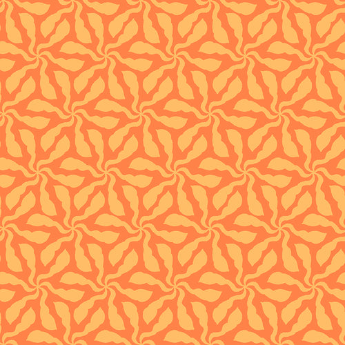 Quilting Cotton - In Bloom - Swirly Whirly Orange - BL0504O