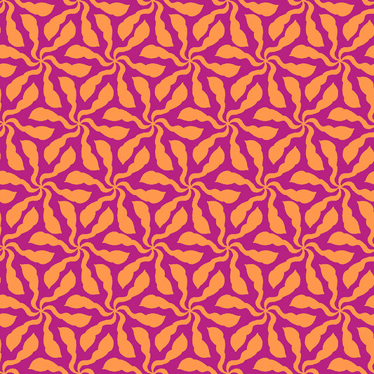 Quilting Cotton - In Bloom - Swirly Whirly Pink Orange - BL0505PO