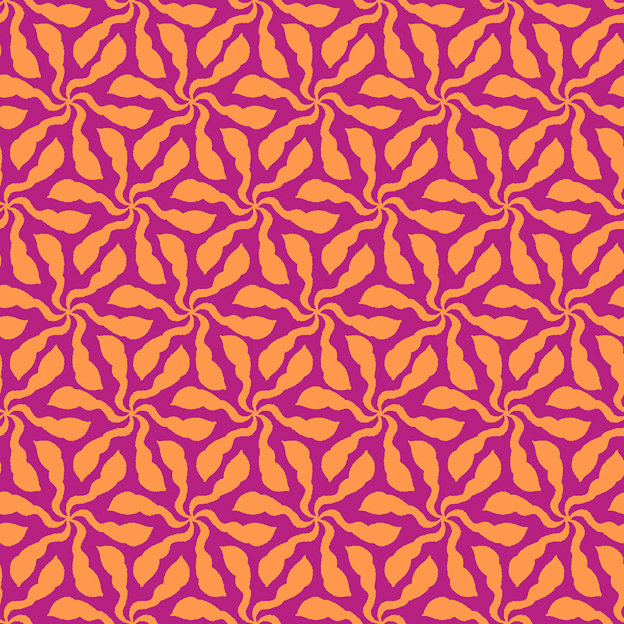 Quilting Cotton - In Bloom - Swirly Whirly Pink Orange - BL0505PO